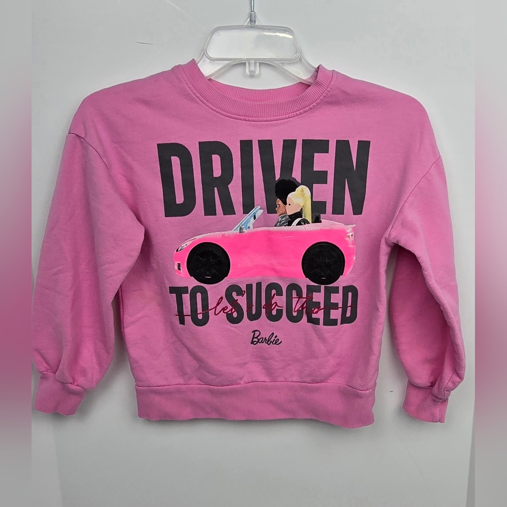 Barbie Driven To Succeed Girls Sweatshirt Let's Do This Medium 7/8 Pink